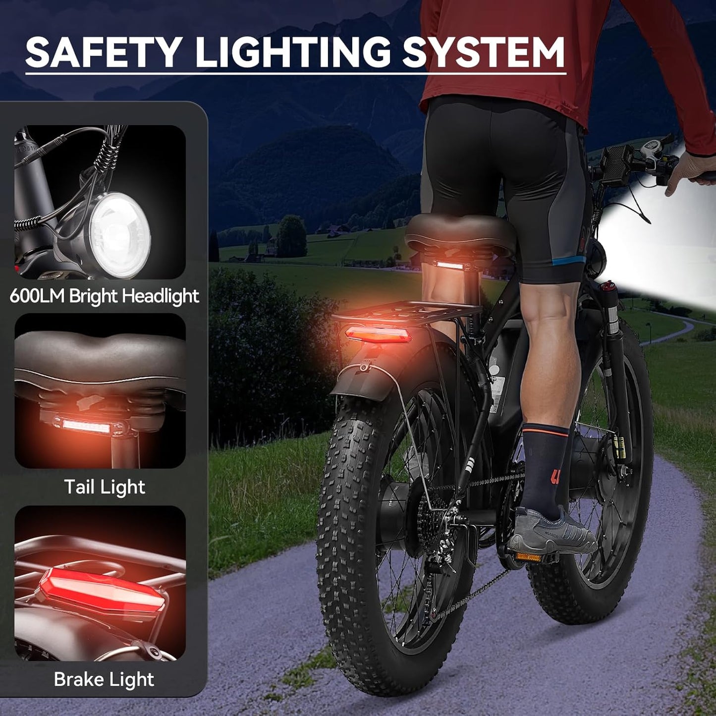 RIDEN X6 Dual-Motor Fat-Tyre Electric Bike | 52V Removable Battery, 7-Speed, 24" Fat Tyres, Hydraulic Brakes