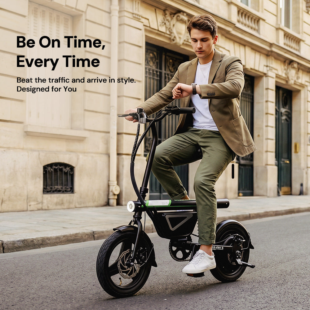 RIDEN EB1S Compact City Electric Bike | 250W, Top Speed 15.5mph, Pedal Assist, App Control, Folding
