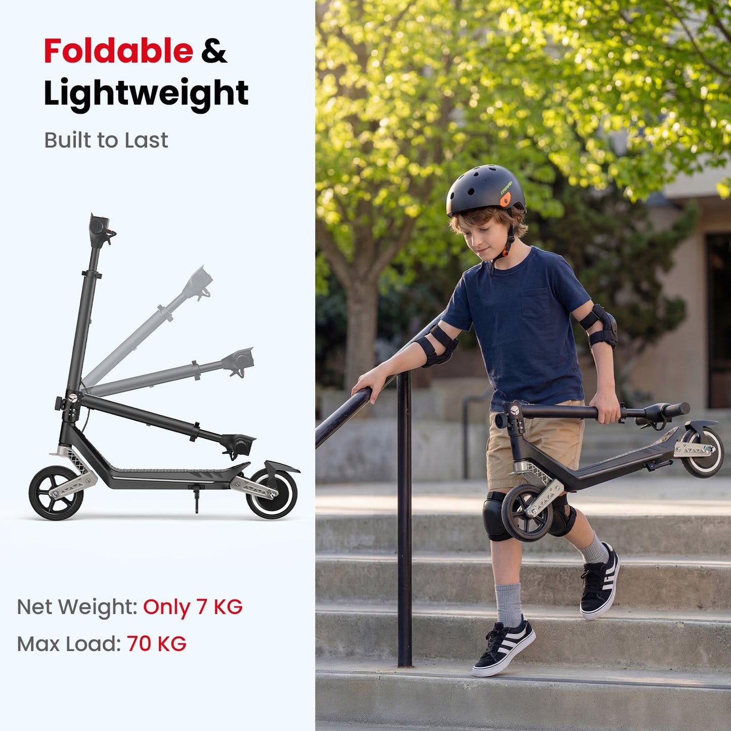 RIDEN K6 Kids Electric Scooter | Dual Suspension, LED Display, Top Speed 9mph, Ages 6+