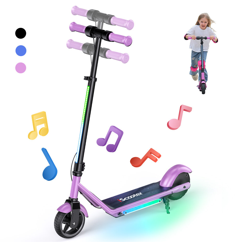 RIDEN iK3Pro Kids Electric Scooter | Height-Adjustable, Colourful LED Lights, Top Speed 6mph, Ages 4+